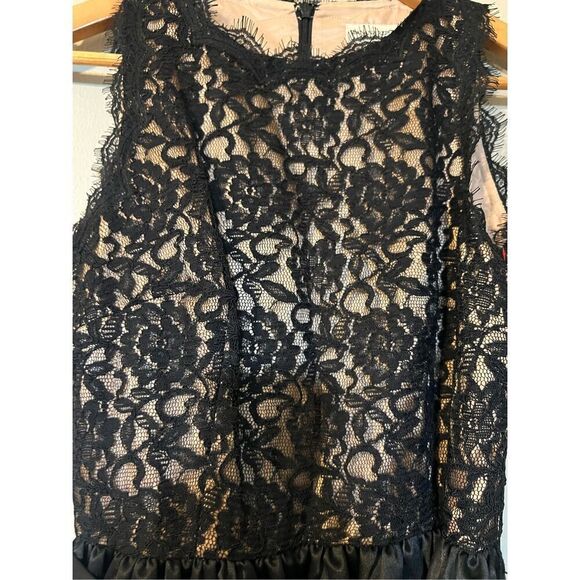 Banana Republic 2 Sleeveless Lace Bodice Satin Bottom Knee Length Cocktail Dress - Picture 9 of 11